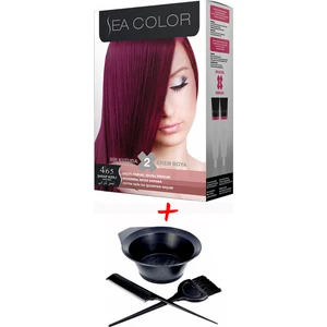 Sea Color Krem Saç Boyası 4.65 Şarap Kızılı 2 Tüplü Set + Boyama Seti
