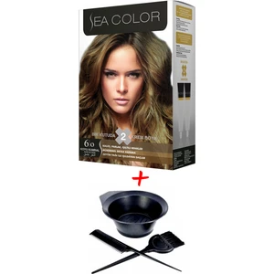 Sea Color Krem Saç Boyası 6.0 Koyu Kumral 2 Tüplü Set + Boyama Seti
