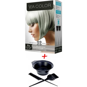 Sea Color Krem Saç Boyası 0.02 Gümüş Gri 2 Tüplü Set + Boyama Seti