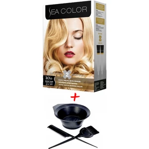 Sea Color Krem Saç Boyası 10.0 Sedef Sarı 2 Tüplü Set + Boyama Seti