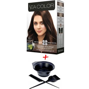 Sea Color Krem Saç Boyası 6.7 Çikolata Kahve 2 Tüplü Set + Boyama Seti