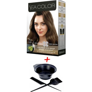Sea Color Krem Saç Boyası 7.0 Kumral 2 Tüplü Set + Boyama Seti