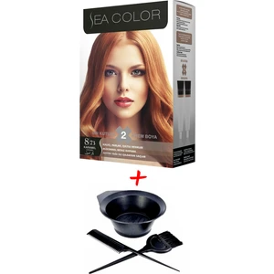 Sea Color Krem Saç Boyası 8.73 Karamel 2 Tüplü Set + Boyama Seti