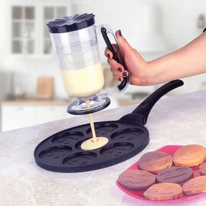 Hanımeli Pancake Hamur Porsiyonlayıcı Hamur Dağıtıcı Pancake Krep Muffin Kolay Akıtma Kabı Porsiyonlayıcı 1lt (Siyah)