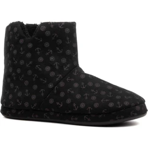 Erkek Kışlık Ev Botu Siyah Çapa Desen Panduf