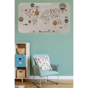 Harita Sepeti Eğitici Dünya Haritası Dünya Atlası Çocuk ve Bebek Odası Duvar Sticker 3792