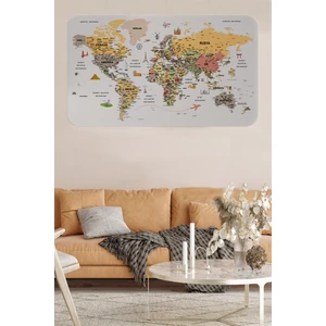 Harita Sepeti Türkçe Eğitici Ülke ve Başkent Detaylı Atlası Dünya Haritası Duvar Sticker 3854