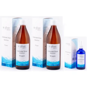 Silver Biotics Laboratories 10 Ppm 1000 ml + 23 Ppm 100 ml Sprey Cam Şişe Set Hydrasense Kolloidal Gümüş Suyu
