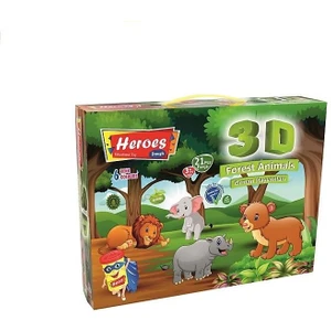 Oyun Hamuru Kalıbı Heroes 3D Orman Hayvanları Oyun Hamuru Seti 21 Parça