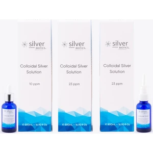 Silver Biotics 10 + 23 + 23 Ppm 1500ML 3'lü Cam Set + Cam Damlalık ve Cam Nazal Sprey Hydrasense Kolloidal Gümüş Suyu
