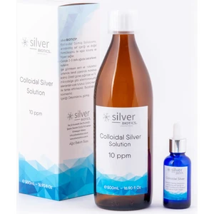 Silver Biotics 10 Ppm 500 ml Cam Şişe + Cam Damlalık Hydrasense Kolloidal Gümüş Suyu