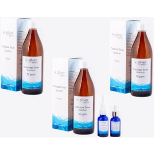 Silver Biotics 10 Ppm 1500 ml Cam Şişe + Cam Damlalık ve Cam Nazal Sprey Hydrasense Kolloidal Gümüş Suyu