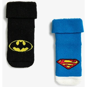 Süperman Batman Baskılı Erkek Bebek Çorap Set