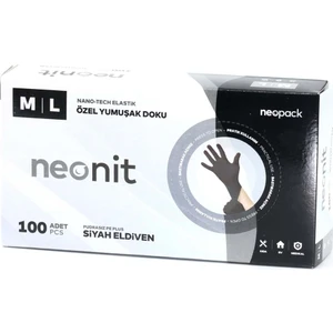 Neopack Hibrit Siyah Eldiven Orta Büyük M-L 100'lü