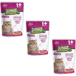 Pouch Kısırlaştırılmış Gravy Soslu Biftekli Yaş Kedi Maması 100 gr x 3
