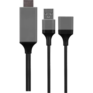 HY-XO51 Usb-F To HDMI 1m Mobil Telefon Uyumlu Kablo Siyah - Gri