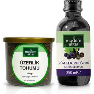 Modern Aktar Üzerlik Tohumu 150 gr + Üzüm Çekirdeği Yağı 250 ml 2'li Set