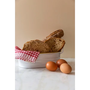 Arma House 22 cm Country Tarzı Beyaz & Altın Ekmeklik