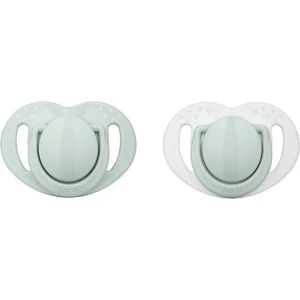Sterilizasyon & Saklama Kutulu Silikon Ortodontik Ikili Emzik Powder Green / 12 Ay +
