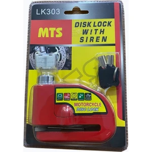 Mts Alarmlı Disk Kilit Çelik Yüksek Kalite (Kırmızı) Sıfır