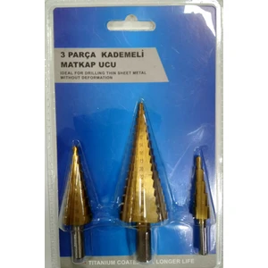 Demir Delme Uc Seti 3 Parça Kademeli Matkap Ucu