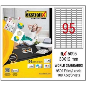 Lazer Etiket (5095) 30 * 12 100 Sayfa