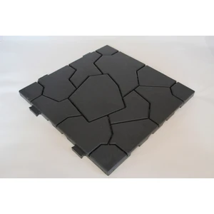 Gerçek Trend Koyu Gri Parçalı Desenli Sert Plastik Yer Karosu Zemin Döşemesi Yer Izgarası 50X50 1 M2 (4 Adet)