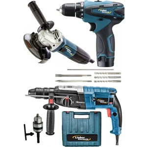 Lieber German 3lü Set 4100WATT Kırıcı Delici + 2900W Taşlama + 36V Akülü Vidalama
