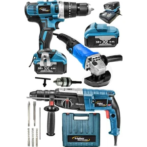 Lieber German Liber German Şantiye Seti 58 Volt 8 Amper Darbeli Matkap + 4100 Watt 2,28 Kırıcı + 2900 Watt 125MM Devirli Taşlama
