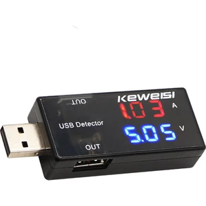 Çift USB Çıkışlı Voltmetre Ampermetre Akım Voltaj Izleyici Şarj KWS-10VA
