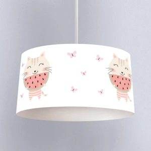 Karpuz ve Kedi  Desenli Çocuk Odası Dijital Baskılı Sarkıt Avize