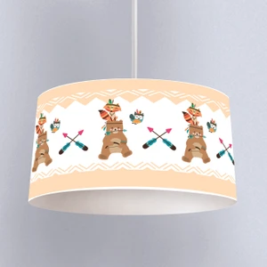 Vahşi Batı Hayvanlar Desenli Çocuk Odası Dijital Baskılı Sarkıt Avize