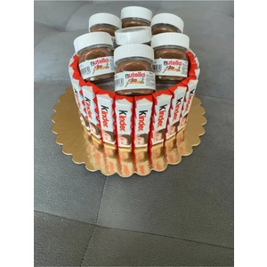 Ferrero Çikolata Pastası Kinder Chocolate Nutella Çikolata Cake Hediye Nutella Kinder Pasta 25 cm
