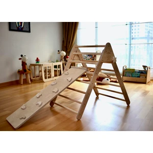 Pikler - Montessori Tırmanma Seti (Üçgen - Taşlı Rampa) Aktivite üçgeni