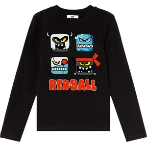 Red Ball Uzun Kol Çocuk Tişört Siyah