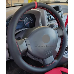 Gürler Oto Aksesuar Fiat Punto Dikmeli Direksiyon Kılıfı Kırmızı Yüzuklü A+Plus
