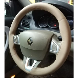 Gürler Oto Aksesuar Renault Fluence Dikmeli Direksiyon Kılıfı Bej A+Plus (10.5cm)