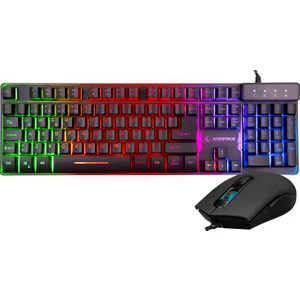KM-RX9 CYPHER Siyah Usb Gökkuşağı Zemin Aydınlatmalı Q Standart Oyuncu Klavye + Mouse Set