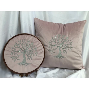 Sun Art Textile Marshmallow Hayat Ağacı Nakışlı Kırlent Kılıfı