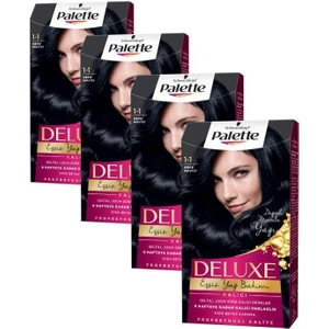 Deluxe Saç Boyası 4 Al 3 Öde Seti 1-1 Gece Mavisi X 4