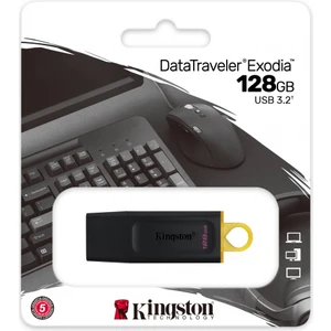 Kıngston DTX/128GB USB 3.2 Data Traveler Exodia  Gen 1 Flash Disk (Siyah - Sarı)