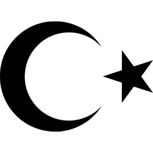 | Ay Yıldız | Araba Laptop Duvar Folyo Sticker 15 x 10,5 cm