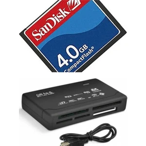 4 GB Compact  Flash Hafıza Kartı USB 2.0 Cf Kart Okuyucu