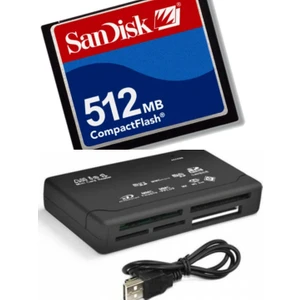 512 MB  Compact Flash Hafıza Kartı - USB 2.0 Cf Kart Okuyucu
