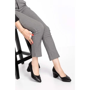 Kadın Deri Rahat Klasik Topuklu Ayakkabı ŞHN.722 - Siyah - 37