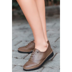 ARTI-ARTI020-1201 Içi  Deri Günlük Kadın Vizon Sneaker Ayakkabı