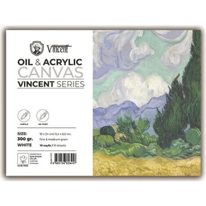 Oil & Acrylic Canvas White Tuval Dokulu Blok 300 Gram 18 x 24 cm 10 Sayfa