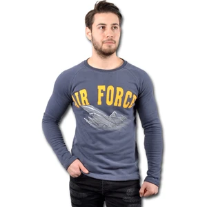 Fly Tshirt Airforce Klasik Erkek Uzun Kollu Sweatshirt - Lacivert