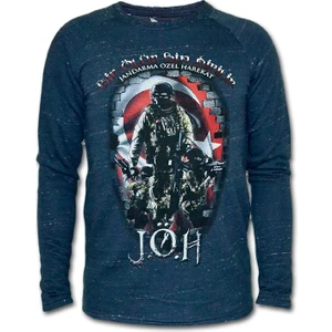 Fly Tshirt Jandarma Erkek Uzun Kollu Sweatshirt - Lacivert