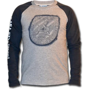 Fly Tshirt Kara Kuvvetleri Erkek Uzun Kollu Sweatshirt - Gri